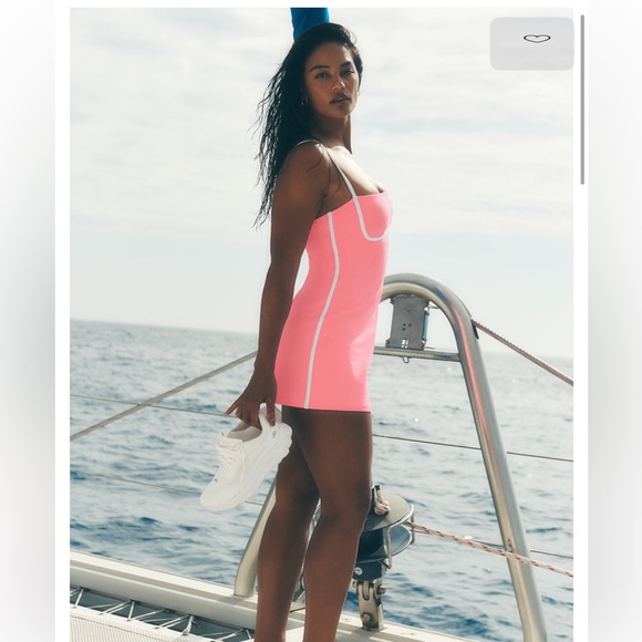 NWT ALO Neon Bubblegum pink streamlined airbrush tennis dress XXS - Picture 8 of 12